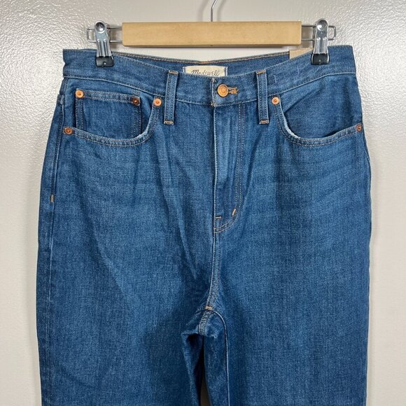 Madewell Baggy Straight Jeans Size 28 Dark Worn Indigo Wash High Rise Slouchy - Picture 6 of 15